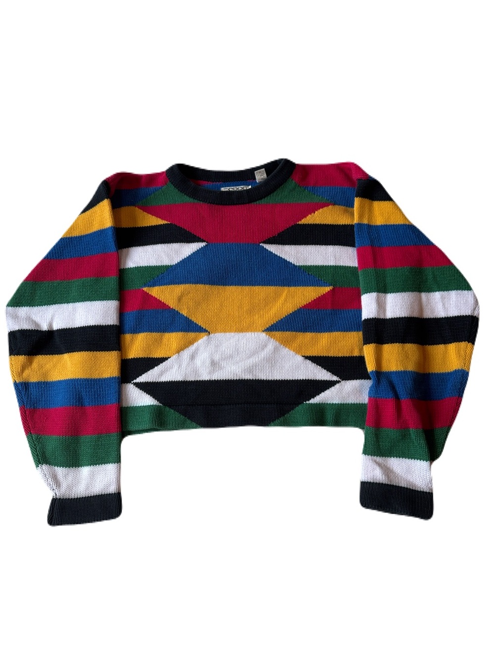 Vintage Esprit Red Knit Sweater Multicolor Medium Y2K